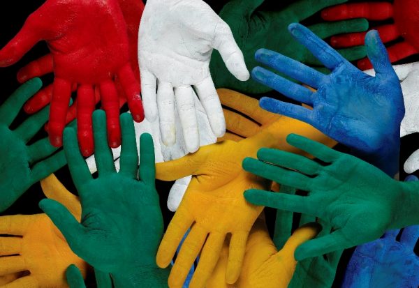 Multi-coloured hands